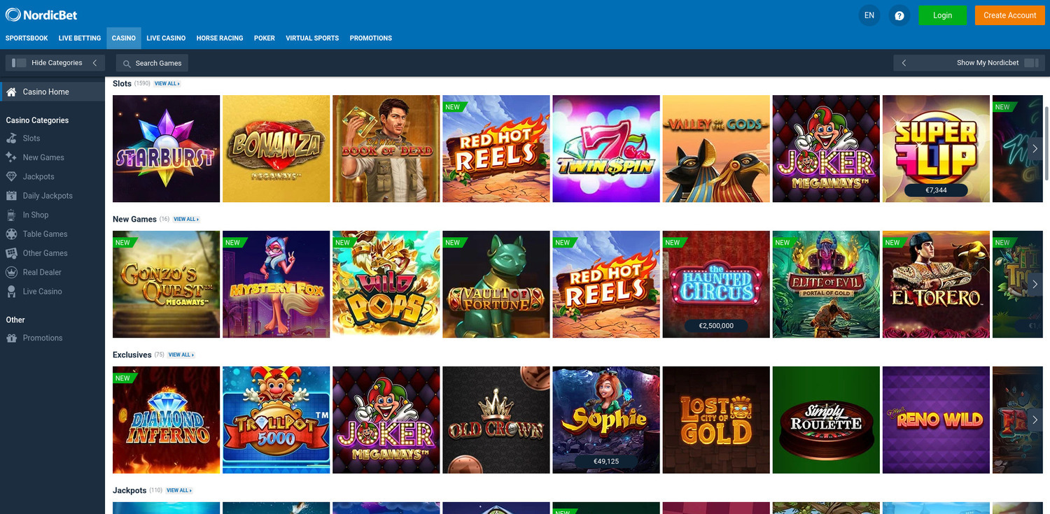 NordicBet Casino Games