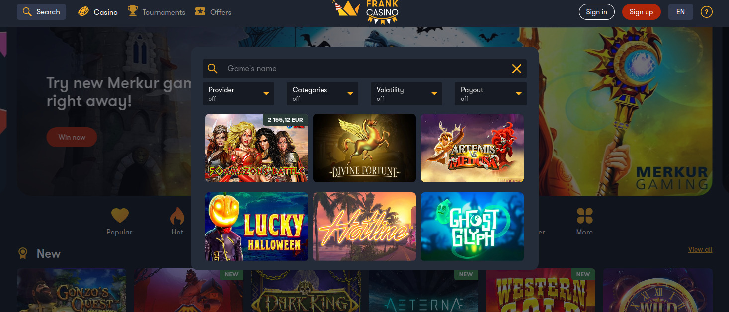 Frank Casino Review — Bonuses, Opinions, Info